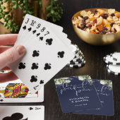 The Perfect Pair Greenery Navy Blue Wedding Favor Spielkarten (In Situ)