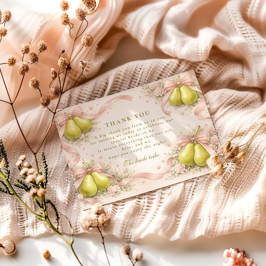 The Perfect Pair Pear Bridal Shower Dankeskarte