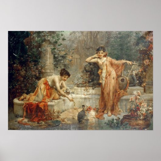The Pet Bird von Hans Zatzka - Poster (Vorne)