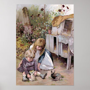 "The Pet Rabbit" Vintag Poster