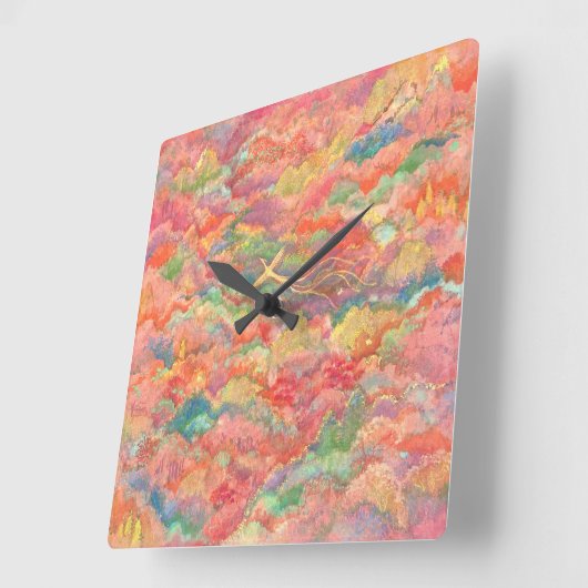 The Phoenix's Flight Quadratische Wanduhr (Winkel)