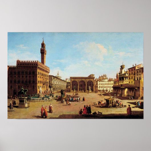 The Piazza della Signoria in Florenz Poster (Vorne)