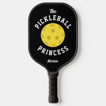 The Pickleball Princess Cute Fun Type Black Yellow