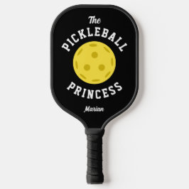 The Pickleball Princess Cute Fun Type Black Yellow Schläger