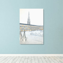The Piece Hall, Halifax, Architektonische Skizze Leinwanddruck