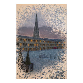 The Piece Hall, Halifax Künstlerischer Vintage-Dru Poster