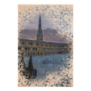 The Piece Hall, Halifax Künstlerischer Vintage-Dru Poster
