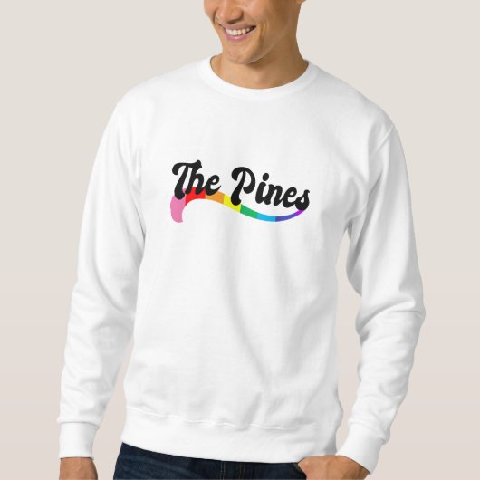 The Pines Fire Island NY Regenbogenlogo LGBTQ Stol Sweatshirt (Vorderseite)