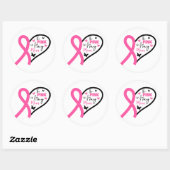 The Pink Is For My Mom Breast Cancer Awareness Runder Aufkleber (Blatt)