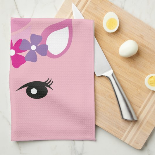 The Pink Unicorn Geschirrtuch (Viertel Falte)