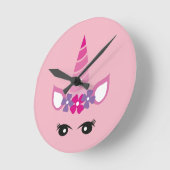 The Pink Unicorn Runde Wanduhr (Winkel)