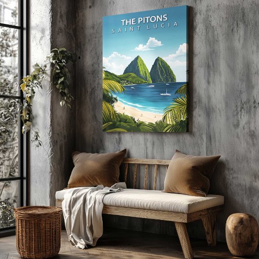 The Pitons St Lucia Travel Canvas Wall Decor Leinwanddruck