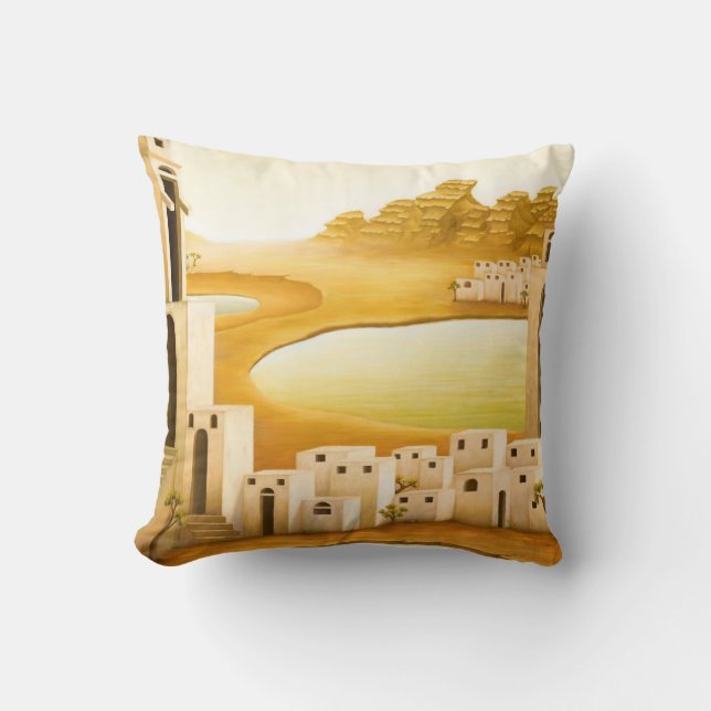 "The Place" - Nahost / Orient Wüstenmalerei Kissen (Vorderseite)