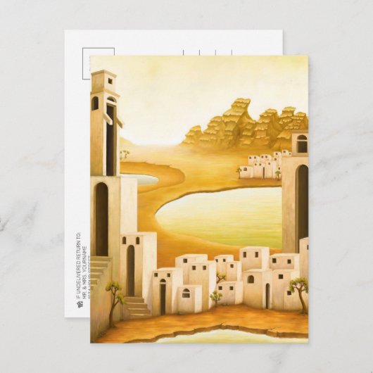 "The Place" - Nahost / Orient Wüstenmalerei Postkarte (Vorne/Hinten)