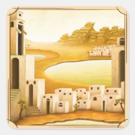 "The Place" - Nahost / Orient Wüstenmalerei Quadratischer Aufkleber