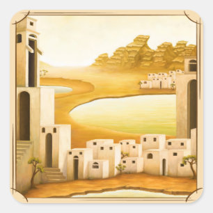 "The Place" - Nahost / Orient Wüstenmalerei Quadratischer Aufkleber