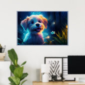 The Playful Antics of the Cute Pooch Poster (Heimbüro)