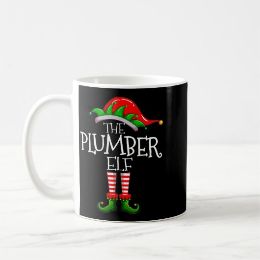 The Plumber Elf Christmas Gift, Plumbing Xmas Paja Kaffeetasse (Links)