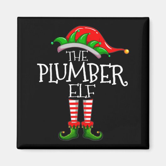 The Plumber Elf Christmas Gift, Plumbing Xmas Paja Magnet (Vorne)
