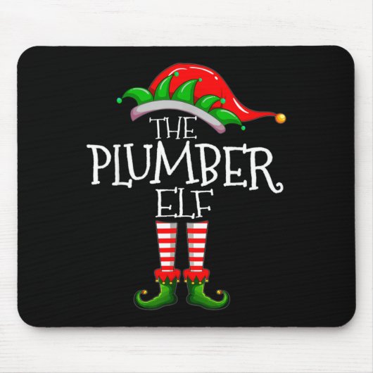 The Plumber Elf Christmas Gift, Plumbing Xmas Paja Mousepad (Vorne)