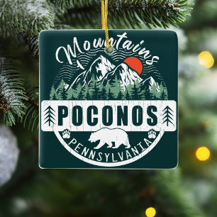 The Poconos Pennsylvania - Retro Vintag Souvenir Keramikornament