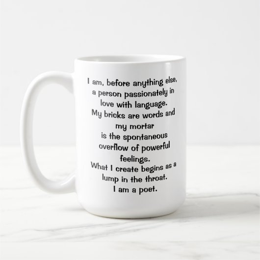 The Poet's Creed Mug Kaffeetasse (Links)