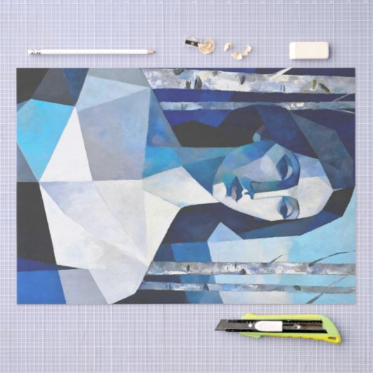 The Poise of “Caelith” – An Abstract Portrait Seidenpapier (Handwerk)