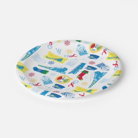 The Polar Express | Christmas Icon Pattern Pappteller (Schrägansicht)