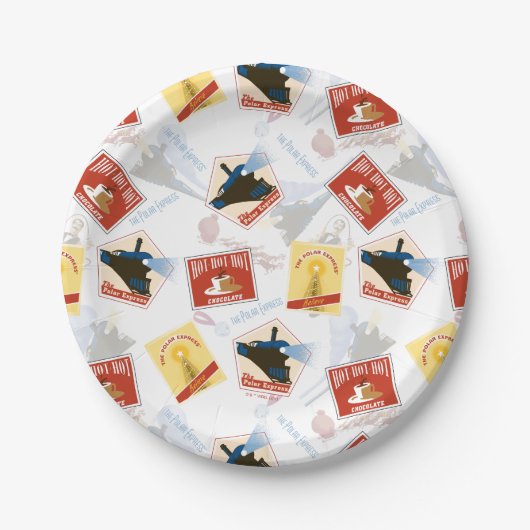 The Polar Express | Retro Sticker Pattern Pappteller (Vorderseite)