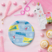 The Polar Express | Retro Train & Ticket Pattern Pappteller (Party)