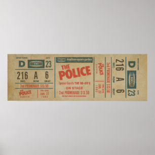 The Police Konzert Ticket – Vintage Rock Wandkunst Poster