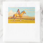 The Pony Boy, 1920 von Maynard Dixon Rechteckiger Aufkleber (Tasche)