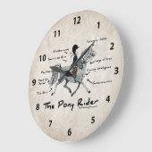 The Pony Rider Große Wanduhr (Winkel)