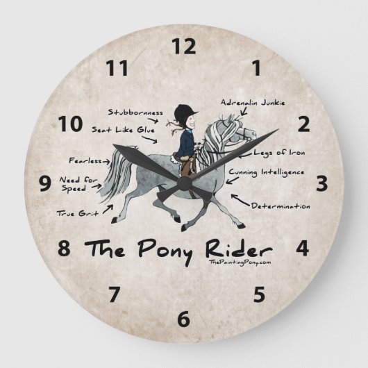 The Pony Rider Große Wanduhr (Vorderseite)