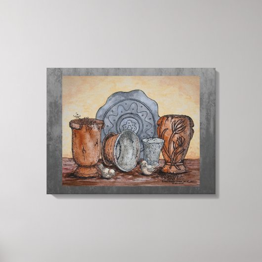 "The Potter's Pots" Schöne Kunst Stillleben Leinwanddruck (Vorderseite)
