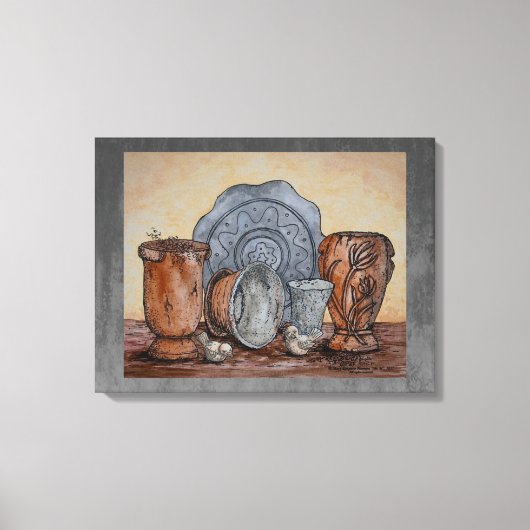 "The Potter's Pots" Schöne Kunst Stillleben Leinwanddruck (Vorderseite)