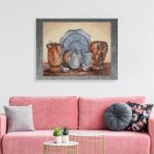 "The Potter's Pots" Schöne Kunst Stillleben Leinwanddruck (Insitu (Wohnzimmer))