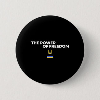 The Power Of Freedom Trident Ukrainian Flag Symbol Button