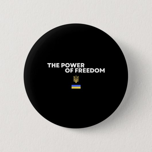 The Power Of Freedom Trident Ukrainian Flag Symbol Button (Vorderseite)