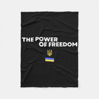 The Power Of Freedom Trident Ukrainian Flag Symbol Fleecedecke