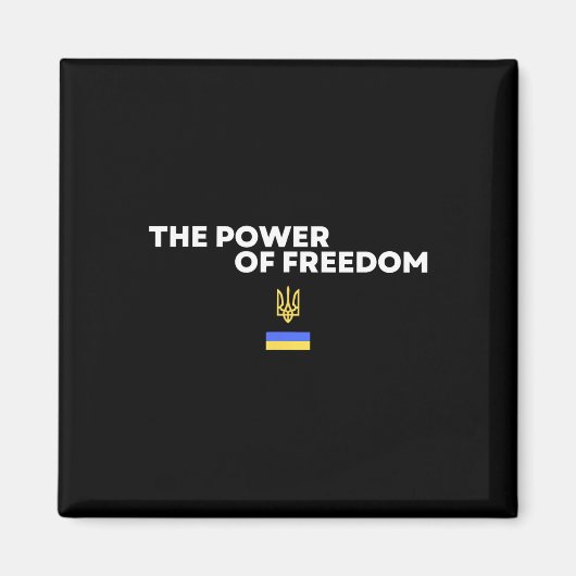 The Power Of Freedom Trident Ukrainian Flag Symbol Magnet (Vorne)