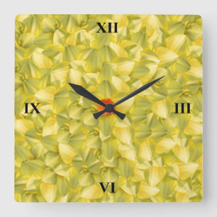 The Power of Petals Quadratische Wanduhr