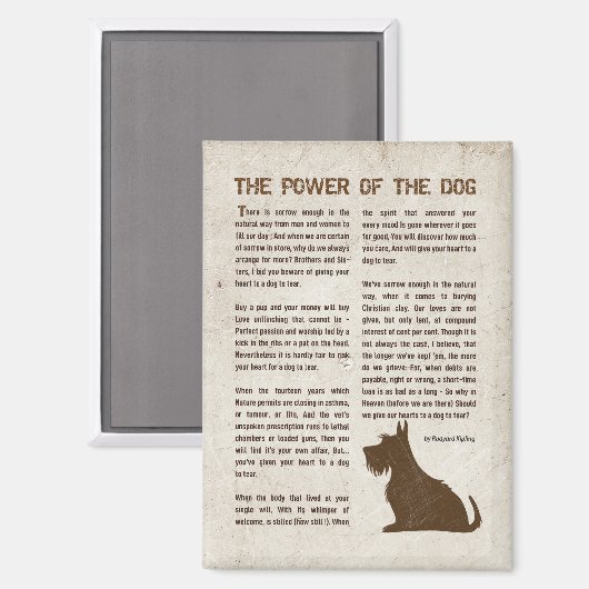 The Power of the Dog Poem - Rudyard Kipling Magnet (Vorderseite/Rückseite)