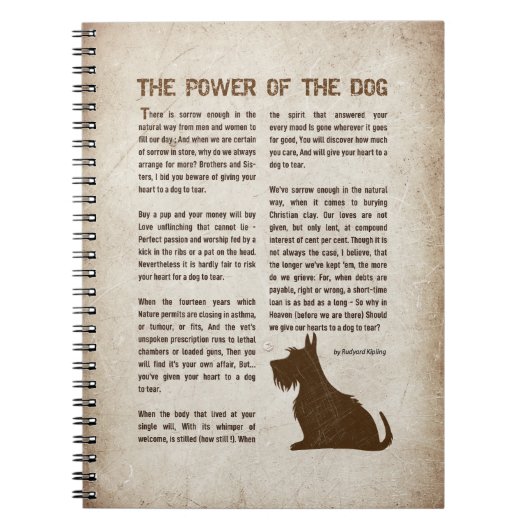 The Power of the Dog Poem - Rudyard Kipling Notizblock (Vorderseite)