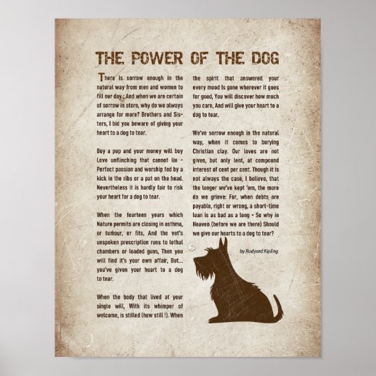 The Power of the Dog Poem - Rudyard Kipling  Poster (Vorne)