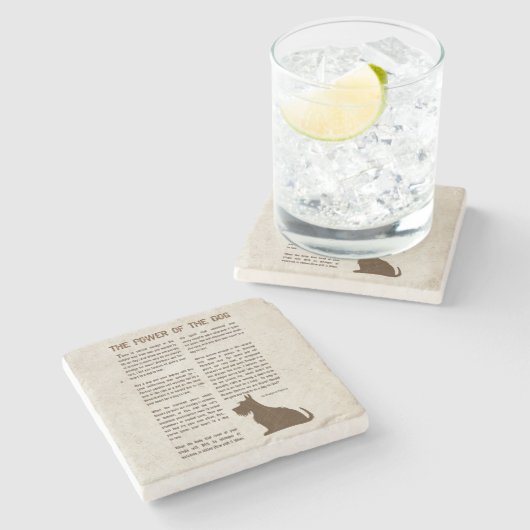 The Power of the Dog Poem - Rudyard Kipling  Steinuntersetzer (Seitenansicht)