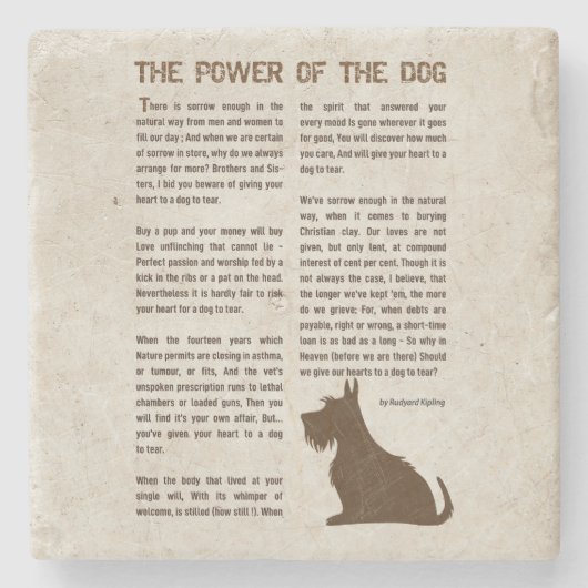 The Power of the Dog Poem - Rudyard Kipling Steinuntersetzer (Vorderseite)