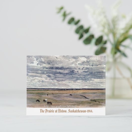 "The Prairie at Elstow, Saskatchewan-1914" Postkarte (Stehend Vorderseite)