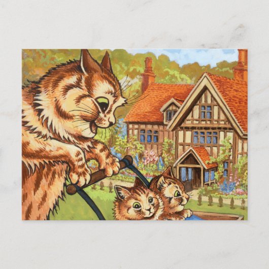 The Pram Ride by Louis Wain Postkarte (Vorderseite)