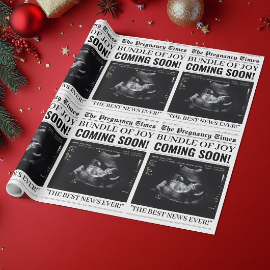 The Pregnancy Times Newspaper Custom Baby Photo Geschenkpapier